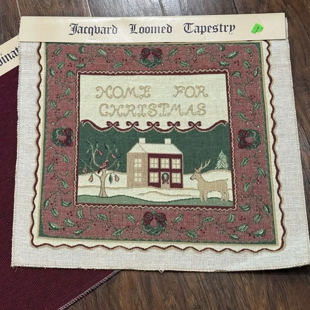 9 NOS New Assorted Christmas Holiday Decorative Sew Craft Pillow Tapestry Panels